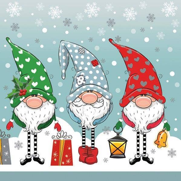 Funny Gnomes Lunch Napkins - Christmas Paper Napkins