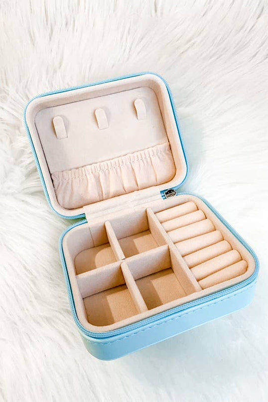 For Keeps jewelry box in blue — elegant jewelry storage, birthday and holiday gift for her