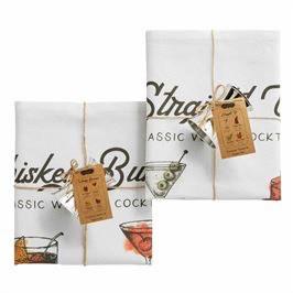 Whiskey recipes towel set — alternate view showing full set
