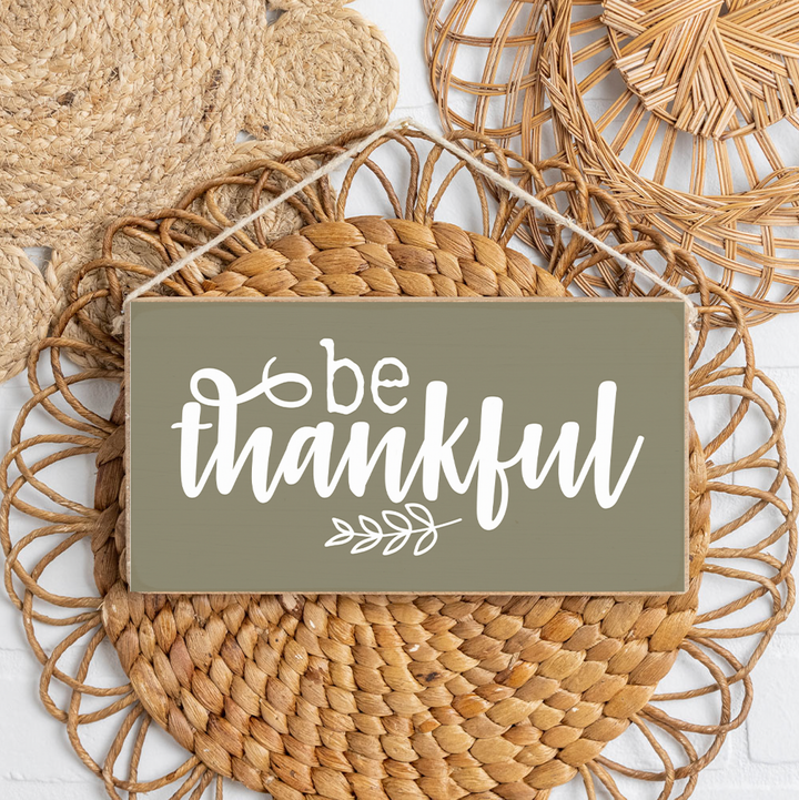 Be Thankful Twine Hanging Sign