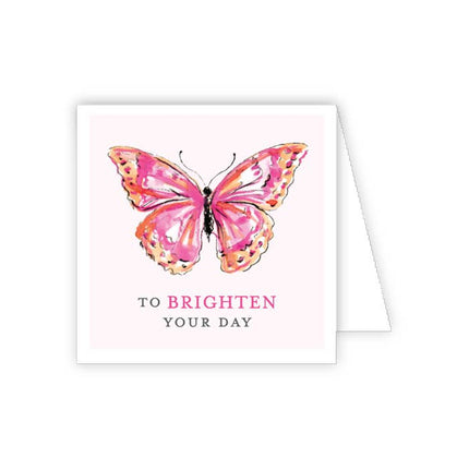 To Brighten Your Day pink butterfly enclosure card — thinking of you and friendship gift enclosure