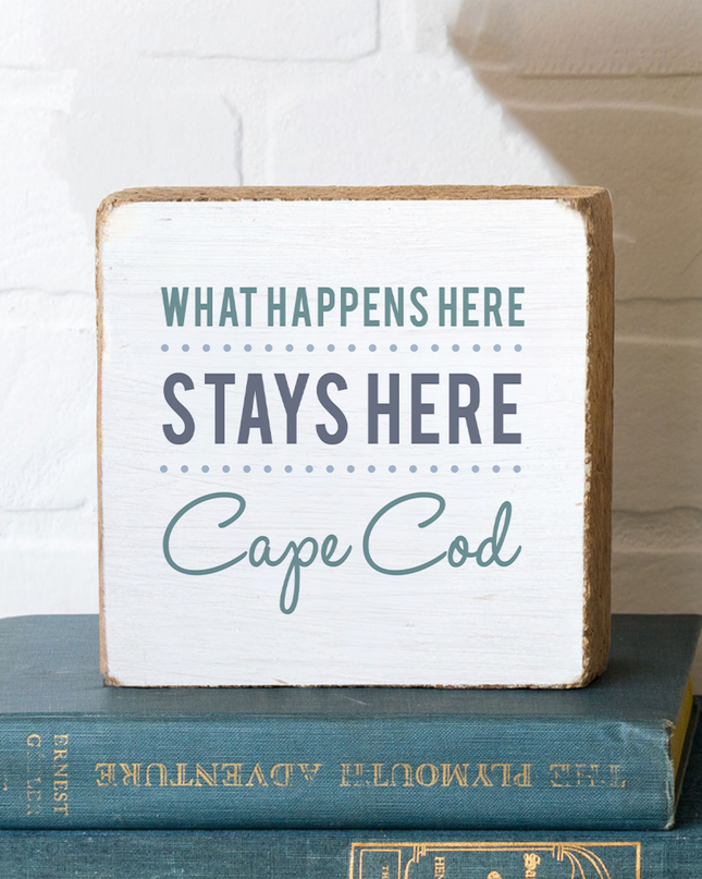 What Happens Here Stays Here Decorative Wooden Block-Atlantic Beach