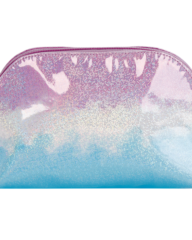 Ombre sparkly oval cosmetic bag — fun glam accessory bag, gift for her