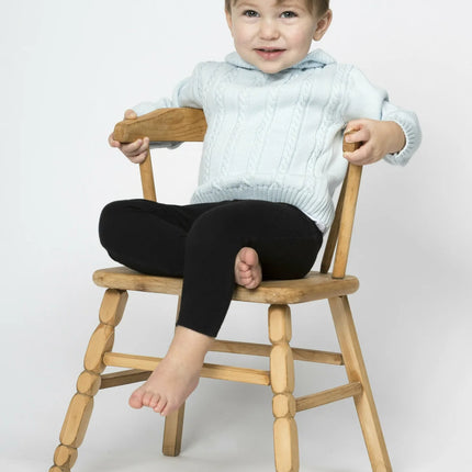 Light blue cable zip back sweater — personalized with embroidered monogram, baby clothing gift