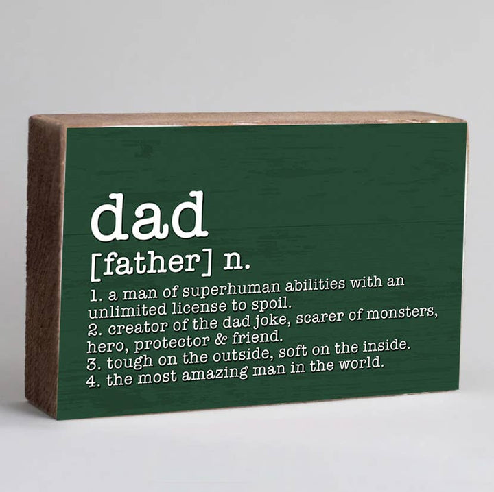 Dad Definition Decorative Wooden Block-Green