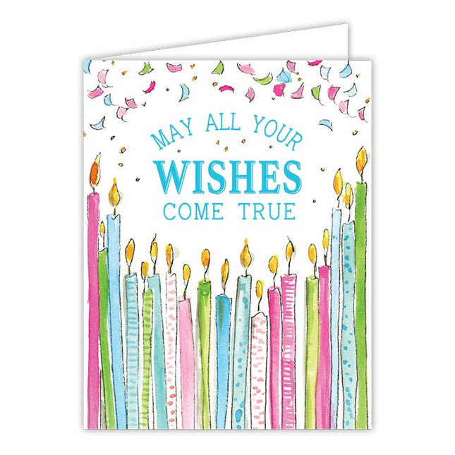 May All Your Wishes Come True Candles Confetti Greeting Card