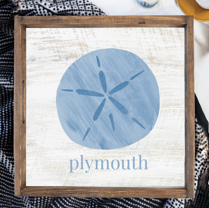 Personalized Sand Dollar Wooden Serving Tray