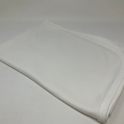 Personalized cotton receiving blanket — shown folded and wrapped as gift