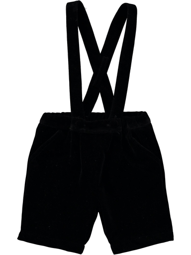 Black Velvet Suspender Shorts