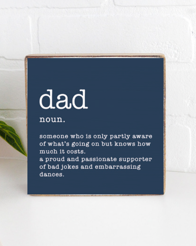 Dad Definition Decorative Wooden Block