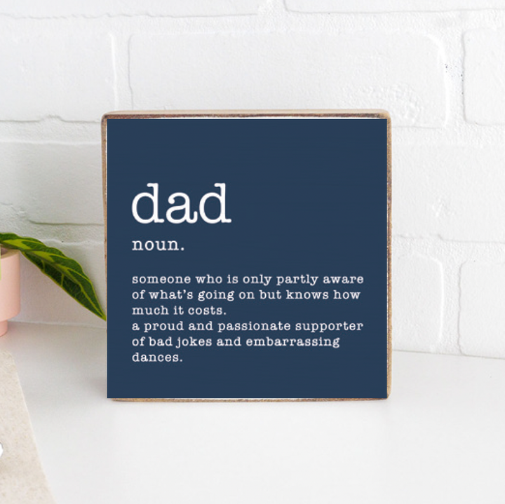Dad Definition Decorative Wooden Block