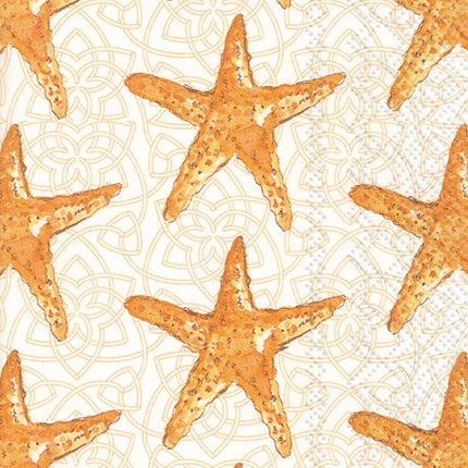 Gold starfish guest towel — coastal entertaining and hostess gift
