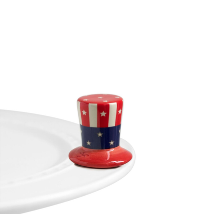 Nora Fleming Uncle Sam Hat Mini — Fourth of July decorative attachment for Nora Fleming serveware