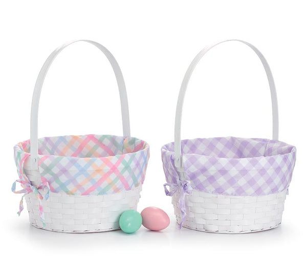 Personalized White Easter Basket with Liner