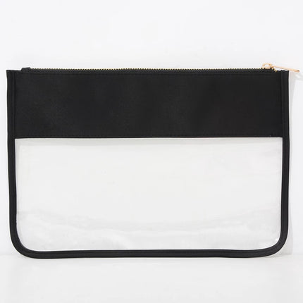 The Allie clear pouch — lifestyle shot in use