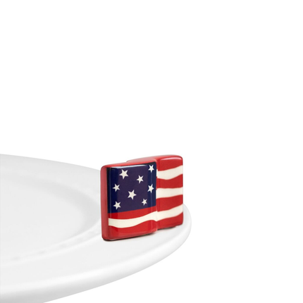Nora Fleming Stars and Stripes Flag Mini — Fourth of July decorative attachment for Nora Fleming serveware
