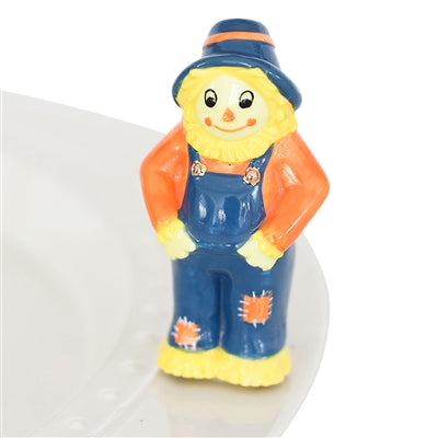 Nora Fleming Hay There Scarecrow Mini — fall and Thanksgiving decorative attachment for Nora Fleming serveware