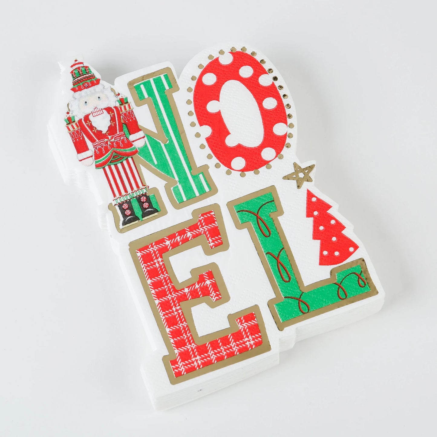 NOEL DIE CUT BEVERAGE NAPKIN