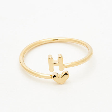 Heart initial ring — children's jewelry, birthday and Valentine's Day gift for girls
