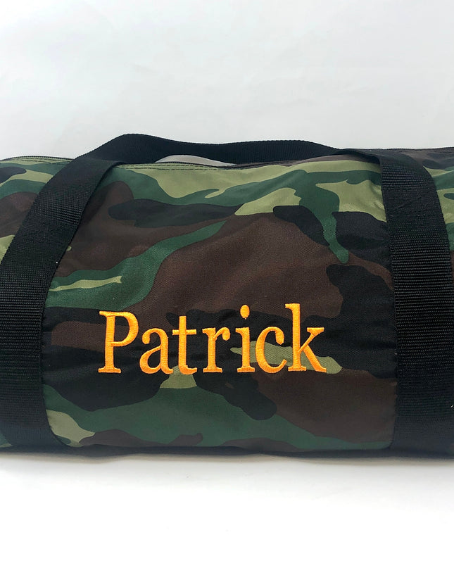 Oh Mint personalized children's duffel — shown with embroidered name