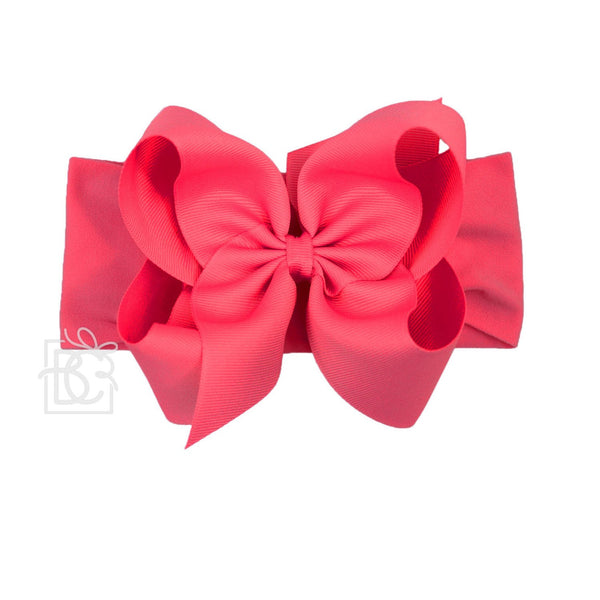 Wide Pantyhose Headband with grosgrain bow