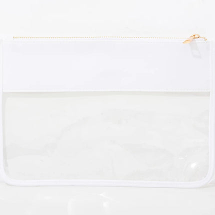 The Allie clear pouch — multiple color options available