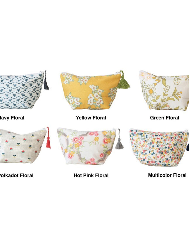 Small cotton makeup pouch — fun accessory bag, gift for her