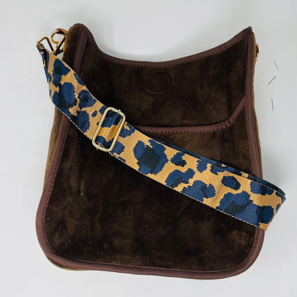 Velvet messenger bag — shown from side angle
