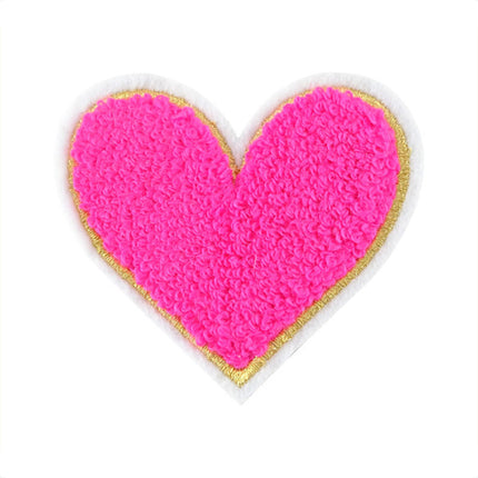Heart chenille patch — fun DIY iron-on patch, fashion accessory gift
