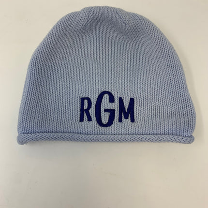 Personalized roll hat — shown on baby