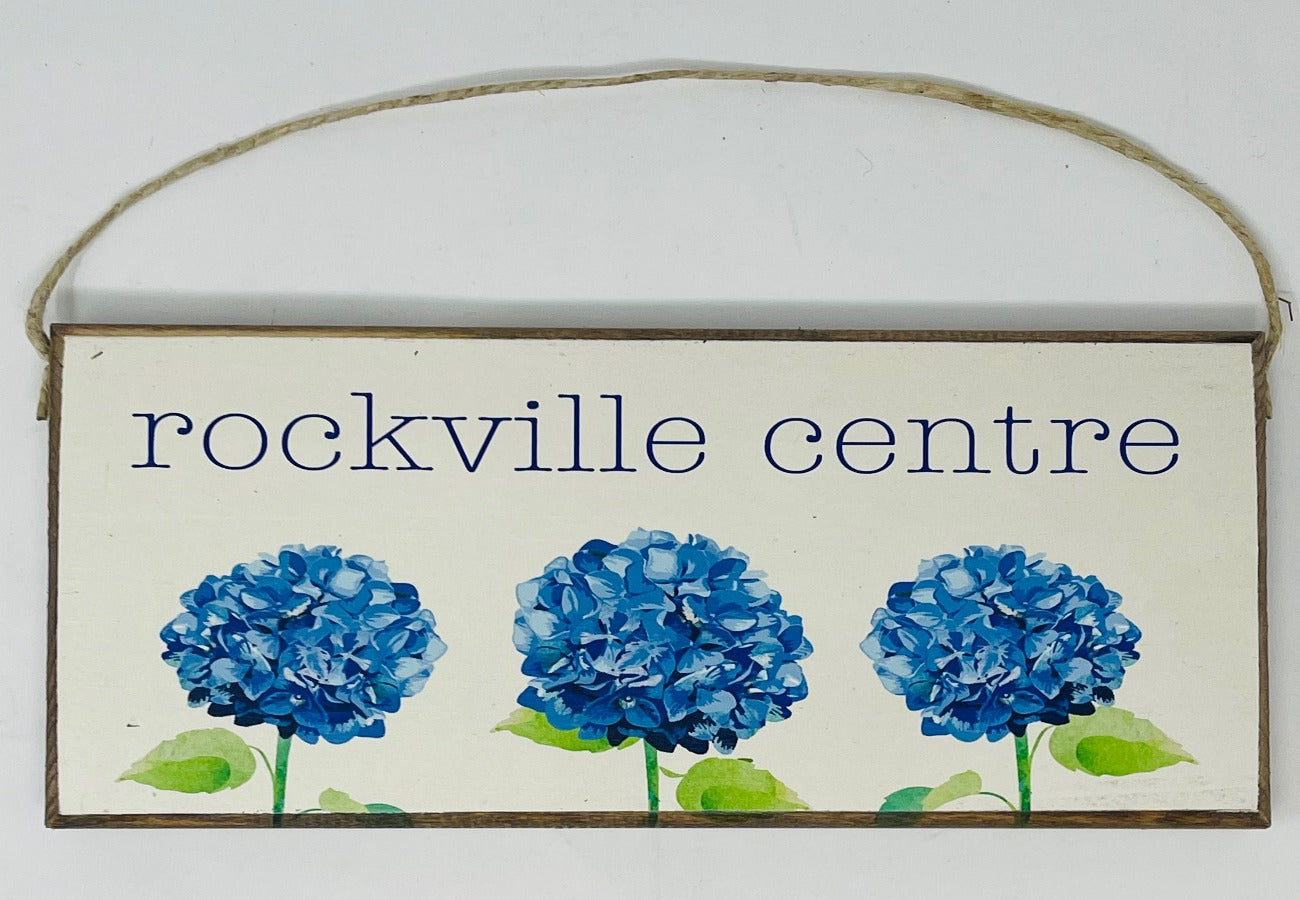 Hydrangea Personalized Twine Hanging Sign -Rockville Centre