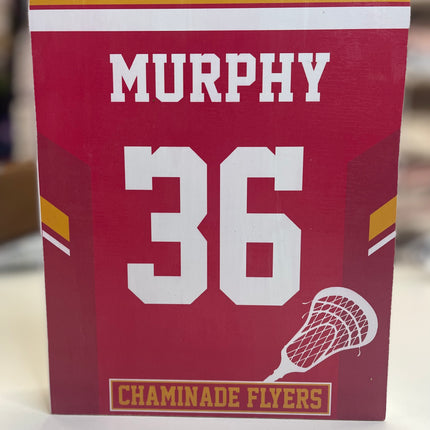 Jersey Block decorative wooden block — sports and team spirit home decor