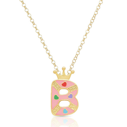 Children's initial pendant — shown on model