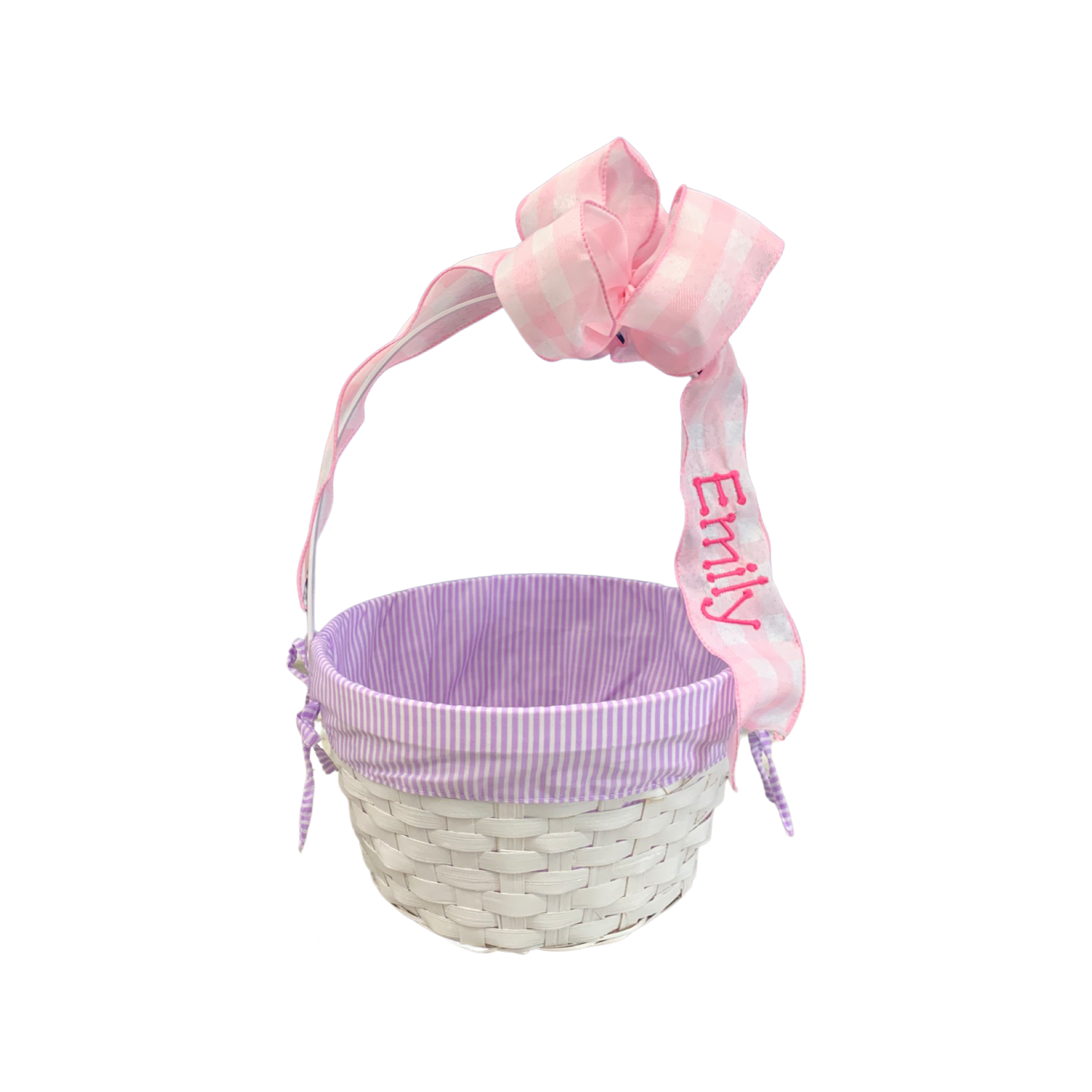 Personalized White Easter Basket with Liner