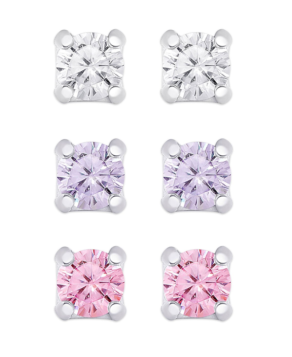 CZ Studs Set - Silver