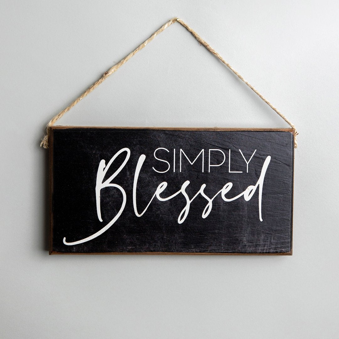 Twine Hanging Sign - Simply Blessed