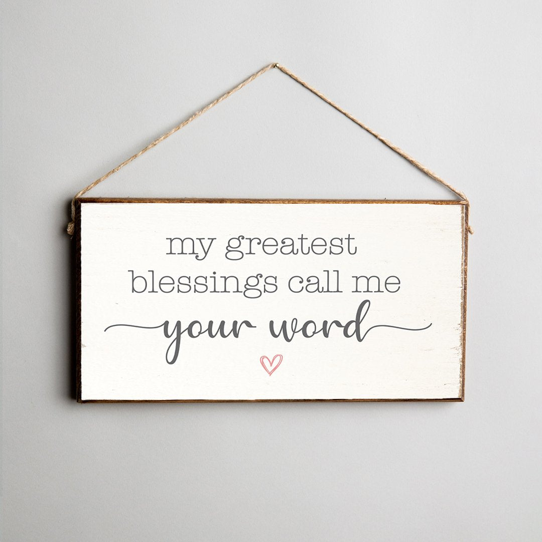 Personalized Greatest Blessings Twine Hanging Sign