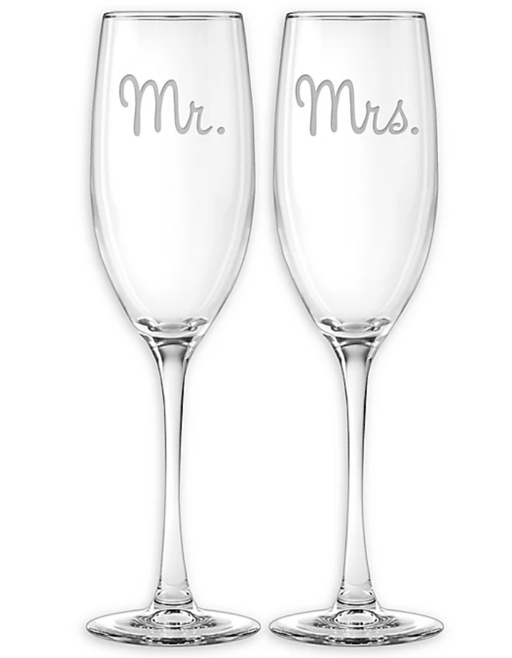Mr. & Mrs. Champagne Glass Set of 2