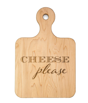 Maple artisan board Cheese Please — entertaining and housewarming gift