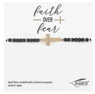 Faith over Fear Cross Bracelet