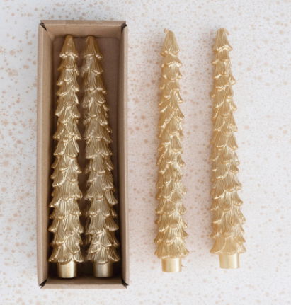10" unscented Tree Shaped Taper Candles in Box