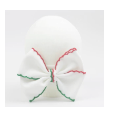 Christmas Scalloped  Bow Hat