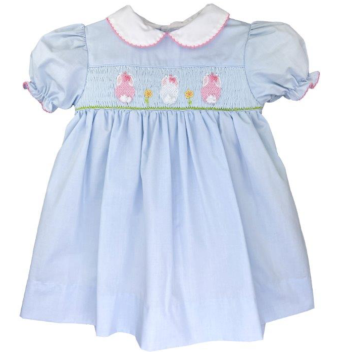 Easter Dress-Blue with Bunnies