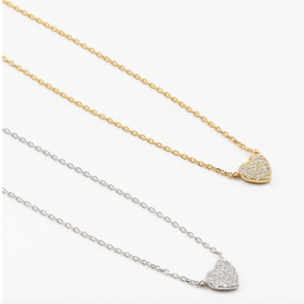 Sterling silver heart necklace — classic jewelry, Valentine's Day and birthday gift