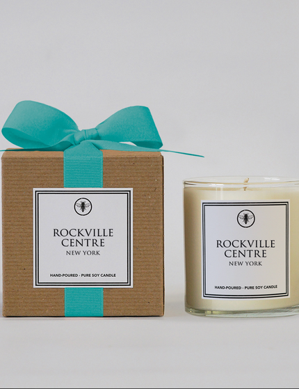 Rockville Centre New York grapefruit citrus and evergreen scented candle — local gift