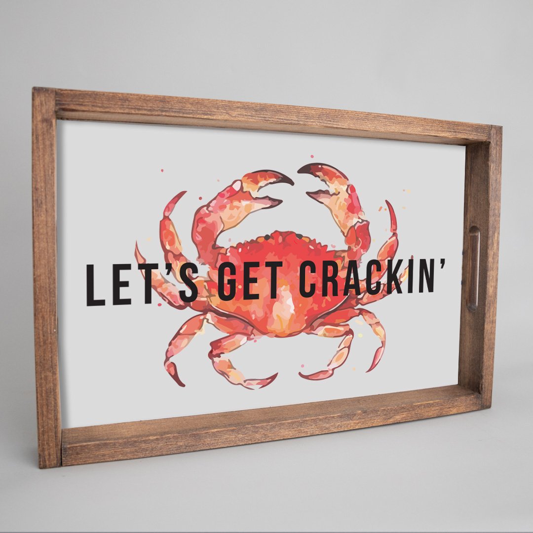 Let's Get Crackin' Wooden Serving Tray-Crab