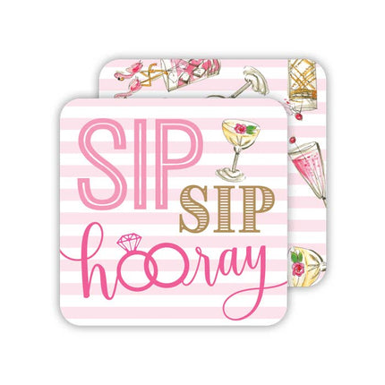 Sip Sip Hooray paper coaster — fun celebration and bachelorette gift