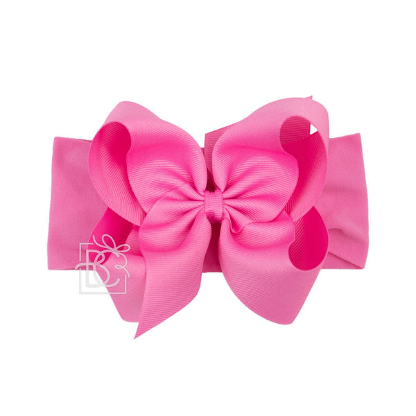 Panty Hose Headband with Extra Large Grosgrain Bow