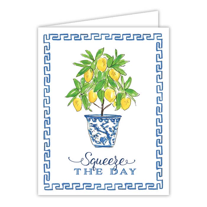 Squeeze The Day Lemon Topiary Greeting Card