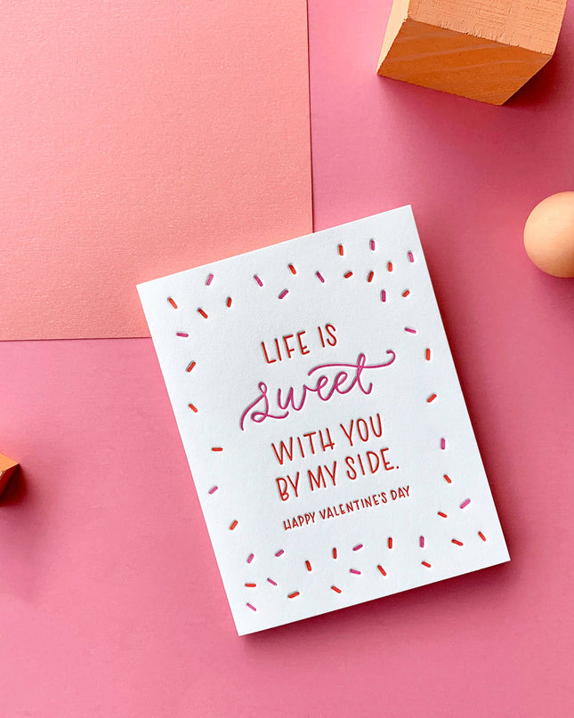 Life is Sweet Valentine card — fun Valentine's Day and birthday card